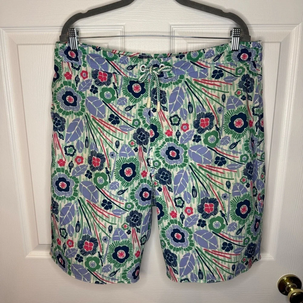 johnnie-O Multicolor Floral Men's Swim Shorts Trunks Size XL GUC
